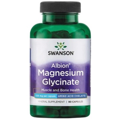 Swanson Albion Magnesium Glycinate Bisglycinat Chelat 133mg 90 Caps Knochen