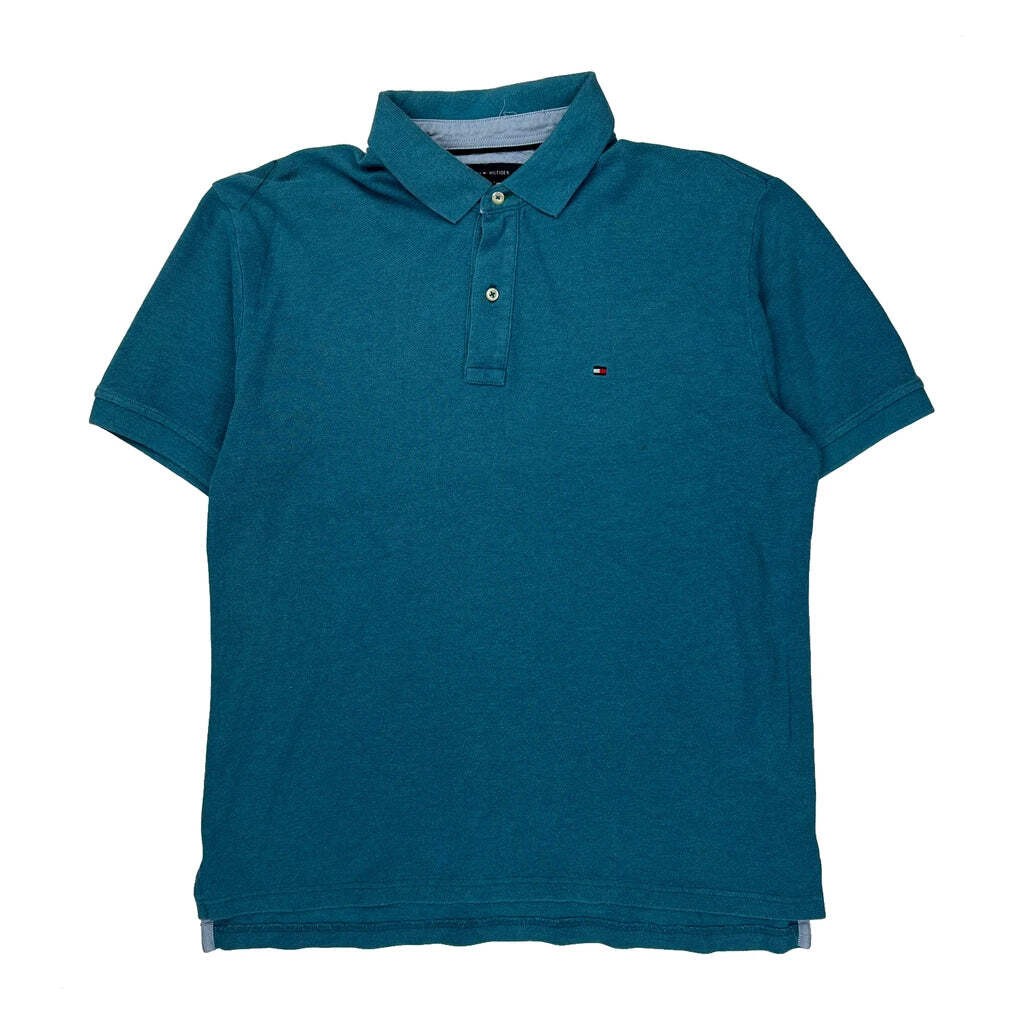 Tommy Hilfiger Polo Shirt - Large Blue Cotton