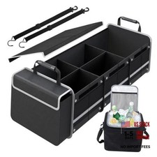 Trunk Organizer - Foldable Car Organizer for SUVs Sedans Storage Black 115L