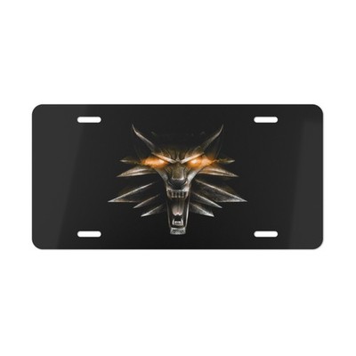 For The Witcher Monster Hunter Wolf Lobo License Plate Auto Car Tag