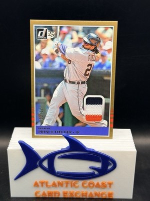 2025 Panini Donruss Prince Fielder Game Used Patch Gold /10 SSP Detroit Tigers