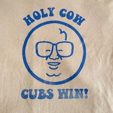 Vintage 80’s Harry Caray Chicago Cubs “Holy Cow” Shirt Original Baseball Small