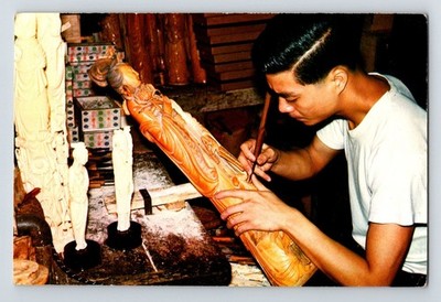 China: Hongkong. Elfenbein Handwerkskunst. Unbestellte Postkarte.