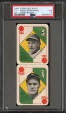 1951 Topps Red Back Panel #24 Hank Bauer # #11 Hermanski PSA 5
