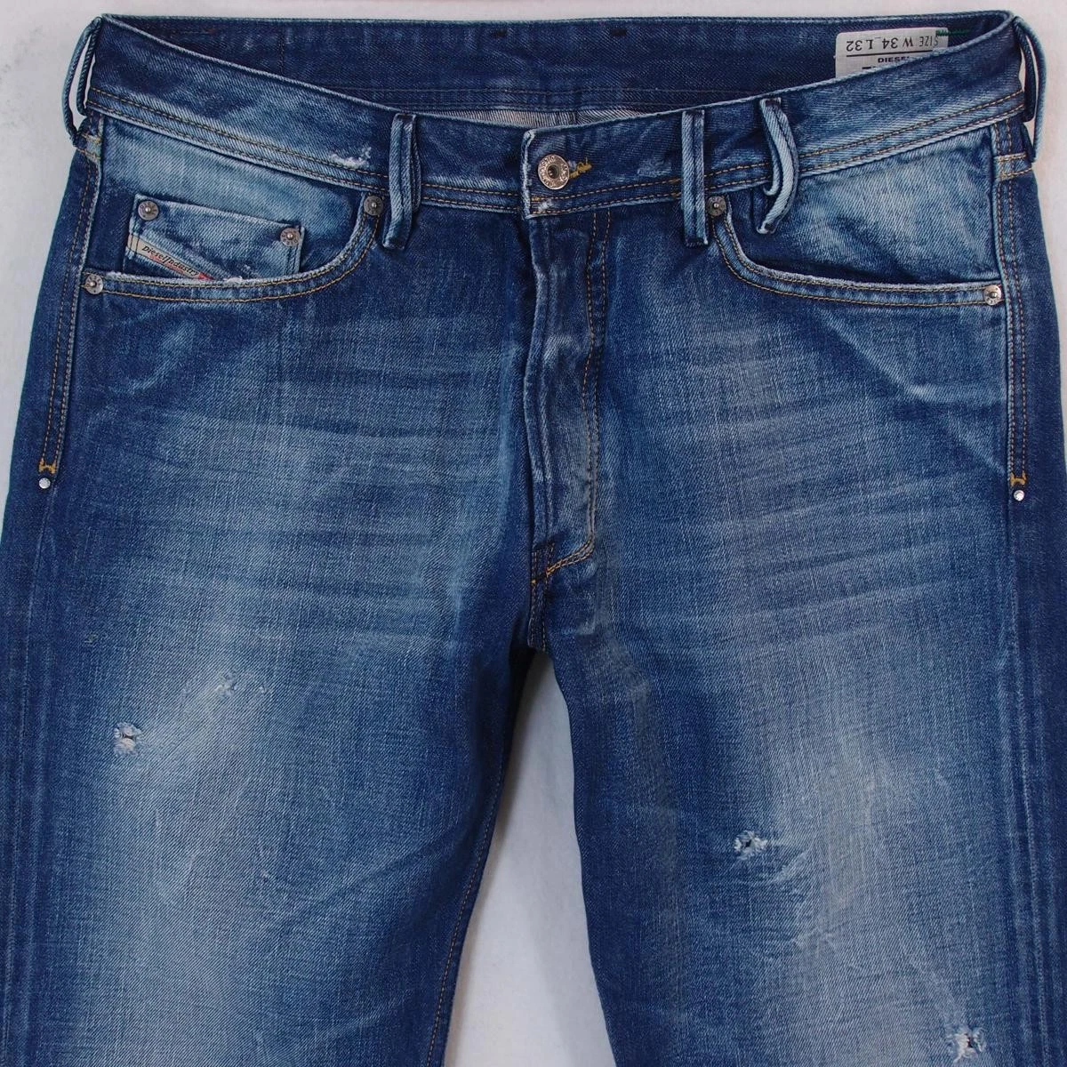 Jeans Diesel Kuratt Pour Homme - Taille W32 L30 - Coupe Droite Regular - Bleu Délavé