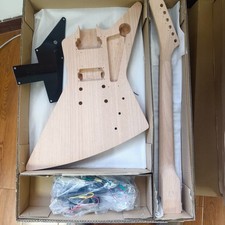 US Warehouse DIY unfinished explorer electric guitar mahogany body Beginner kit