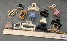 Hair Clips Lot of 15 Assorted Sizes  Colors Plastic  Metal claw