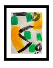 GUAJARDO Original Abstract Expressionism Movement 12X9 Paper Signed Art