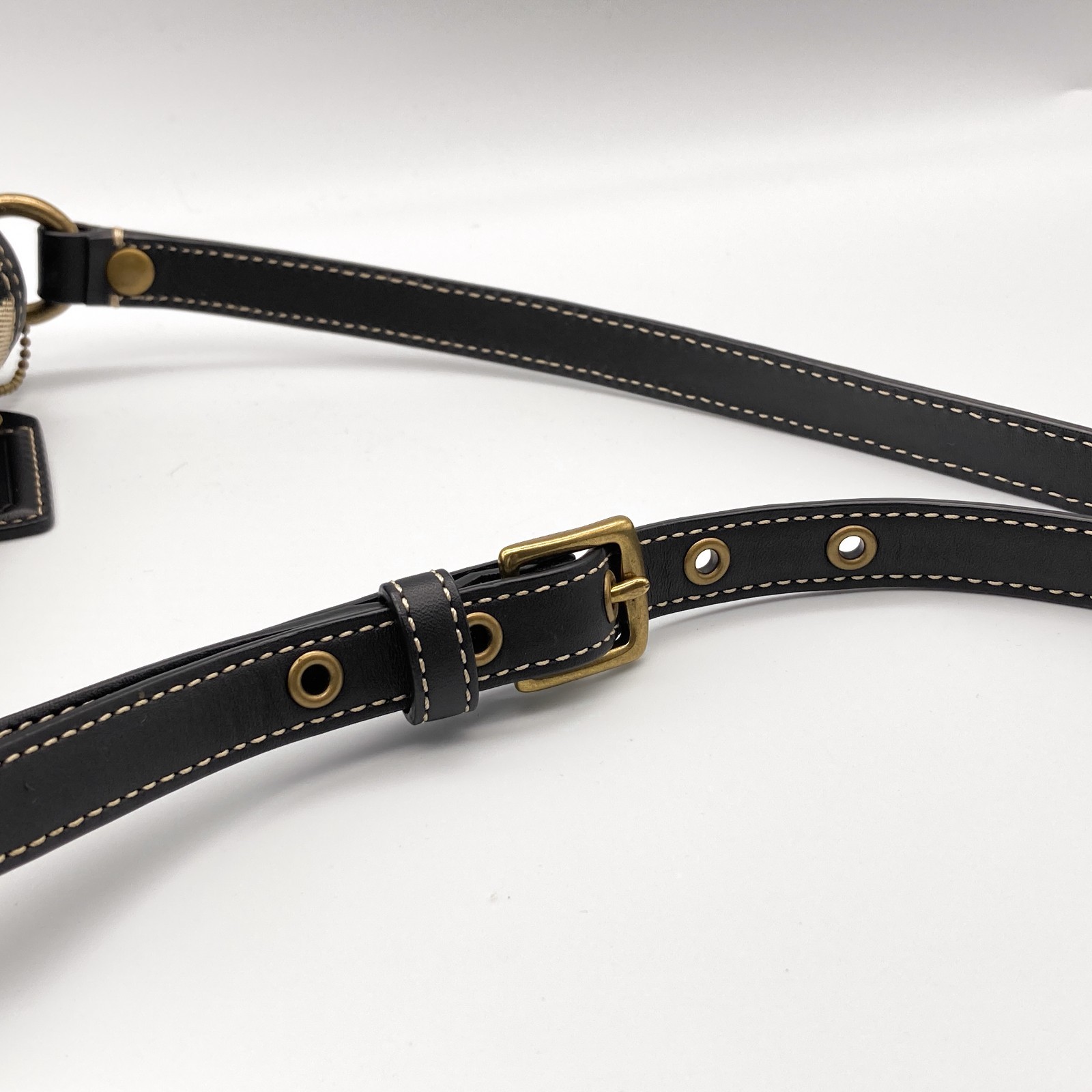 Auth COACH Signature Turn Lock One Shoulder Bag  F10566 Black Gold | B2557/N thumbnail 13