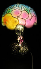 Mushroom Style Resin Stained Glass Look USB Mini Lamp 6.5" Night Light