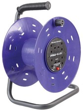 Pro Elec PEL00901 4-Gang Plastic E MPty Cable Reel Dru m, 50 m Blue