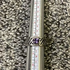Vintage 925 Sterling Silver Amethyst Gemstone Band Ring Size 10 Estate Thailand