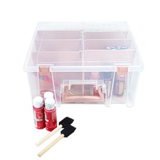 ArtBin 6990RK Super Satchel Double Deep Art  Craft Organizer w/ Handle, Rose Go