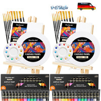 Acrylfarben Set 58 StüCk Malset Mit Staffelei Leinwand