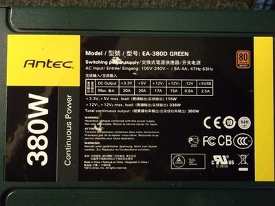 Antec 80 Plus EA-380D GREEN 80+ ATX Netzteil 380 Watt   #33656