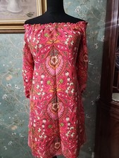 Nw Vince Camuto Women's dress size 14 Pink Red Purple Orange Green Floral Linen 