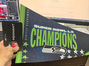 Seattle Seahawks Super Bowl LX Champions Premium Pennant