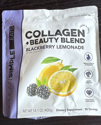 Clean Simple Eats Collagen + Beauty Blend Blackberry Lemonade 30 Servings