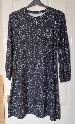 Matalan Papaya black white spotty women's dress UK size 10