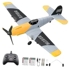 HAWK'S WORK 3 Channel RC Plane BF-109, Remote Control Airplane Ready to Gray