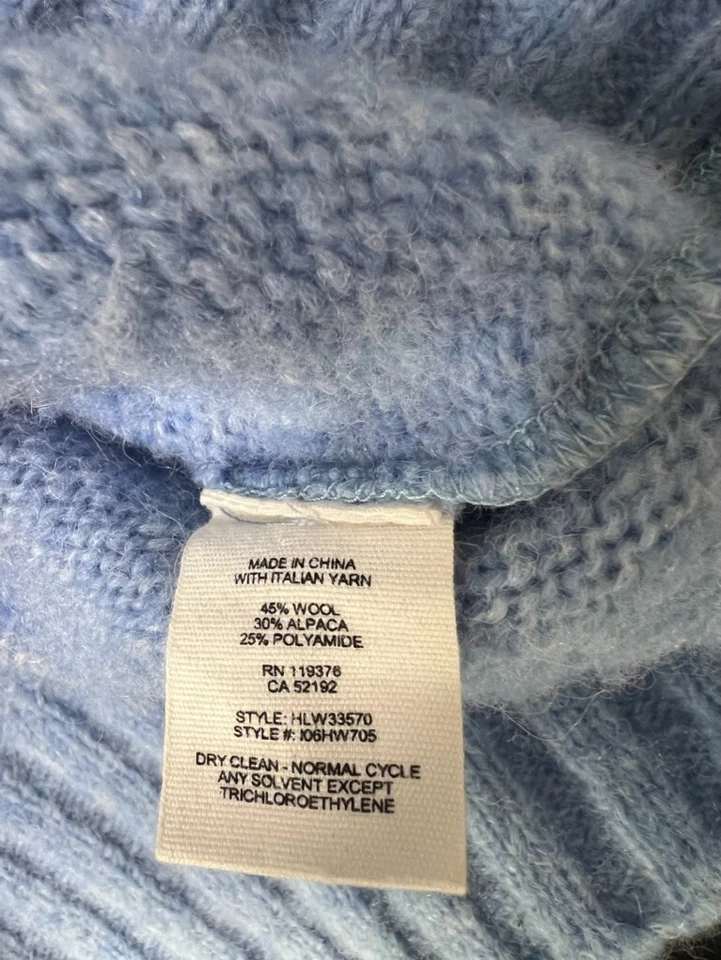 Suéter para mujer Helmut Lang azul lana tejido alpaca, talla pequeña Foto 4 de 4
