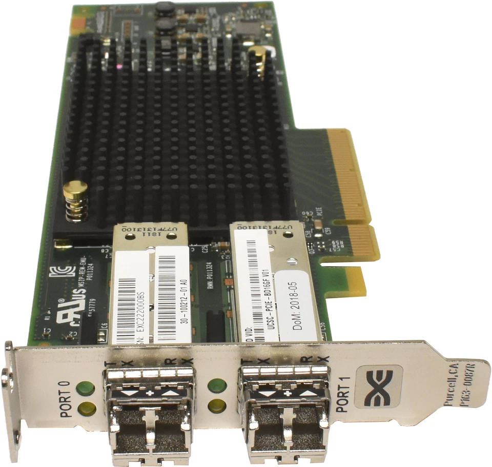Cisco Emulex UCSC-PCIE-BD16GF Dual-Port 16GB FC PCIe 3.0 x8 Host Bus Adapter LP - Immagine 2 di 4