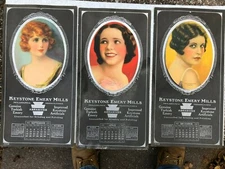 1932 Sexy Pin Up Calendar Sign Keystone Emery Mills Unique Die Cut