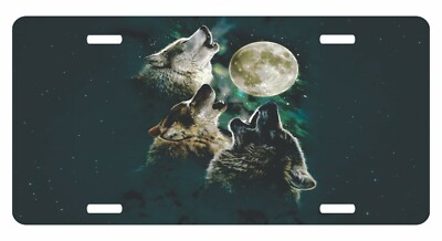 Wolves Wolf Howling Moon Pack Hunting Dog Hunter Novelty Car Truck License Plate