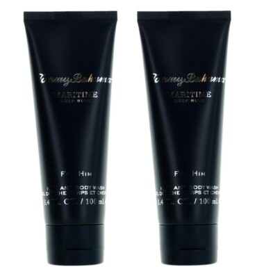 PACK OF 2* Tommy Bahama MARITIME DEEP BLUE for Men HAIR & BODY WASH 3.4 oz 100ml