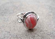 Natural Rhodochrosite Ring,925 Sterling Silver,Handmade Ring,All Sizes 3 to 14