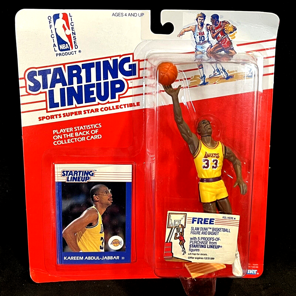 Kareem Abdul Jabbar Kenner Starting Lineup 1988 Figure L.A. Lakers Kareem Abdul Jabbar Kenner Starting Lineup 1988 Figure L.A. Lakers