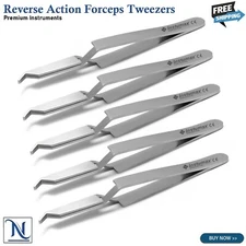 Dental Bracket Placing Holding Tweezers Orthodontic Reverse Action Forceps Ortho