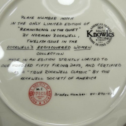 REMINISCING IN THE QUITE Knowles Plate Norman Rockwell Rediscovered Women  Z1HYL - Foto 11 di 12