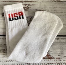 Vintage 80s 90s TEAM USA Sport Tube Socks Sz 9-11 One 1 Pair Basketball Sock Set