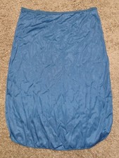 VTG S Blue Half Slip Negligee Nylon Unique Chiffon Slits on Sides