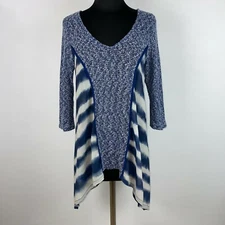 Poeme By Citron Top Womens M Asymmetric Hem Knit Polyester Blend DB