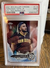 2021 Topps Ben Baller Chrome Fernando Tatis Jr. Icy Red 2/5 Padres PSA 9 Mint