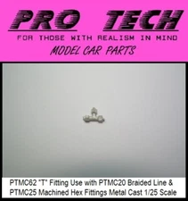 PTMC 62 Metal T Fitting Fuel Oil Hydraulics Lines 1:25 LBR Model Parts PRO TECH