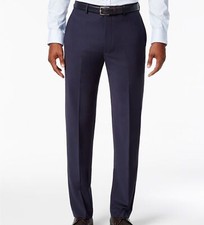  95 Calvin Klein 36W 32L Men s Skinny Fit Blue Flat Front Trousers Dress Pants