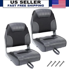 2 Pack Boat Seats Low Back ,Folding Fishing Boat Seat Sponge Padding Chair Seat