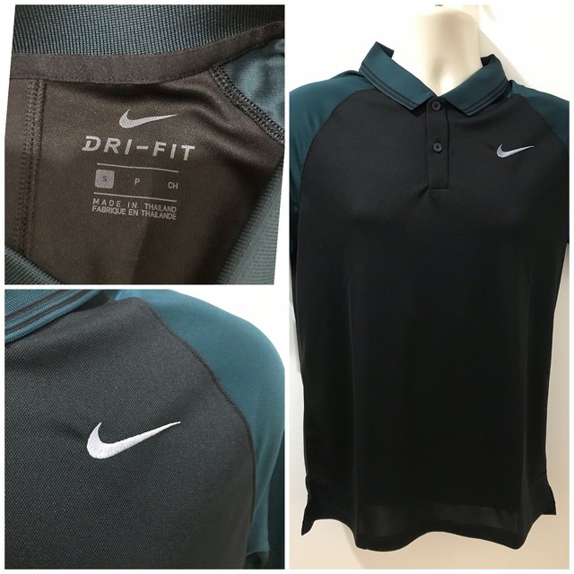 black nike dri fit polo