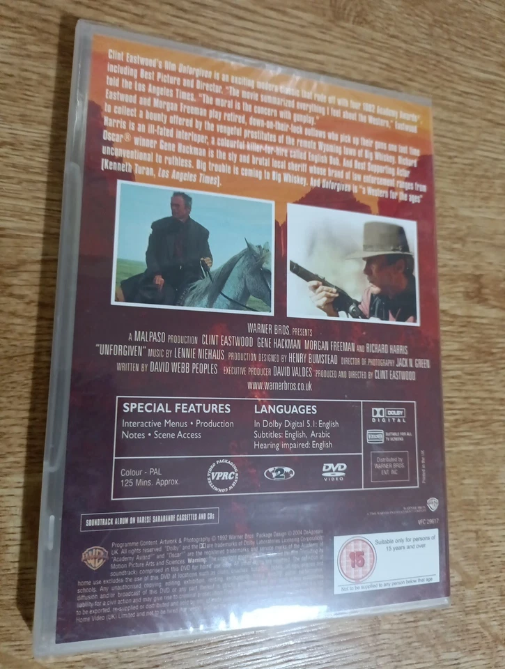 Unforgiven (1992) DVD Gene Hackman Clint Eastwood collec NEW SEALED DeAgostini - Image 2 of 2