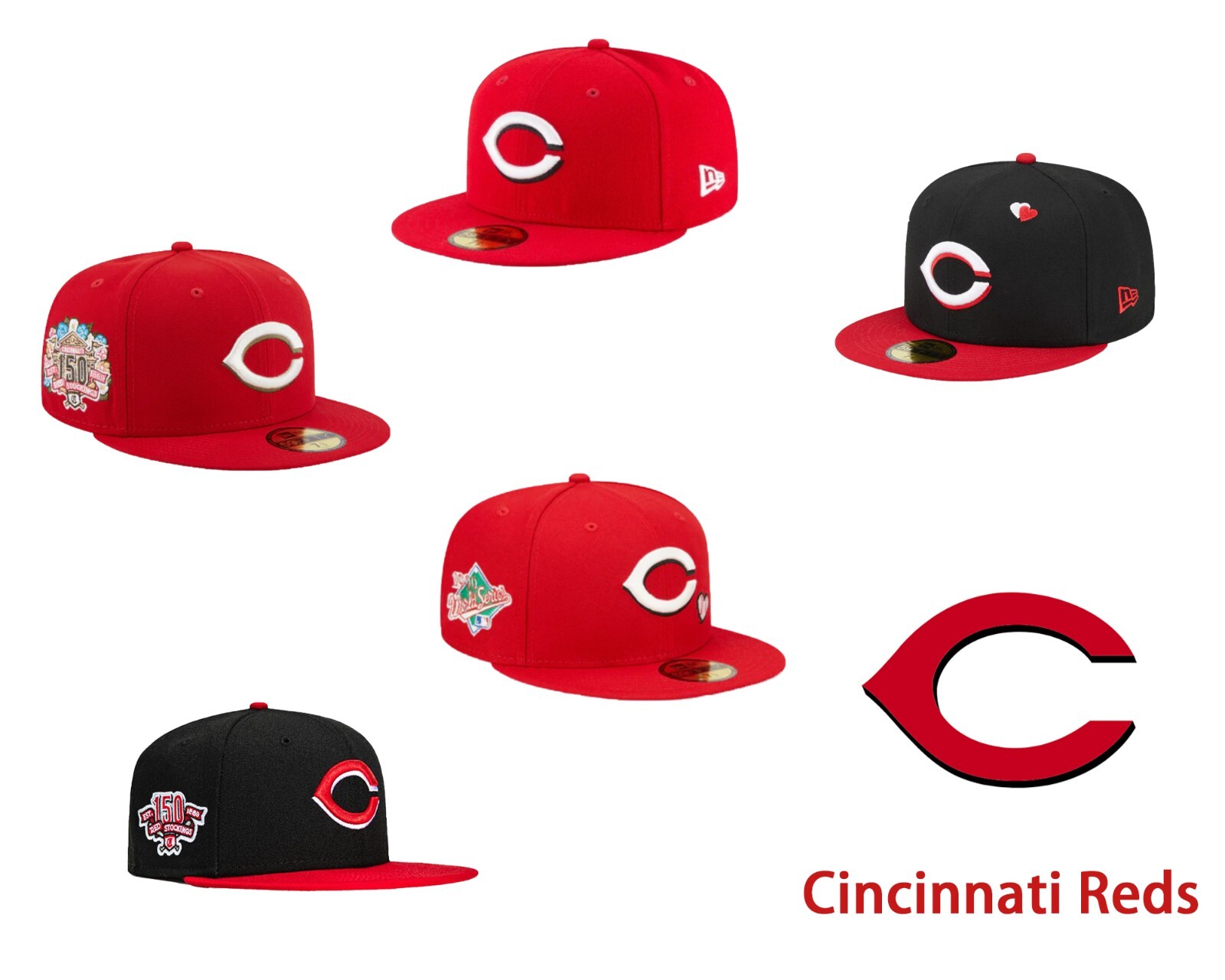 New MLB Cincinnati Reds New Era Men's Baseball Cap 59FIFTY Fitted Cap