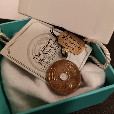 14k Gold Necklace Pendant With Bronze Japanese 5 Yen Coin Jacmel QVC