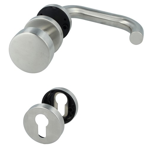 Door Push Door Handle Stainless Steel Matte Rosette Setting Model Real - Picture 5 of 10
