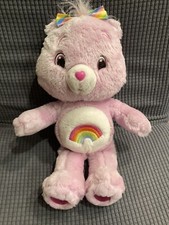 CARE BEARS Pink 2007 Rainbow Heart Nose BEAR Plush Teddy Bear 15  Vintage Tot