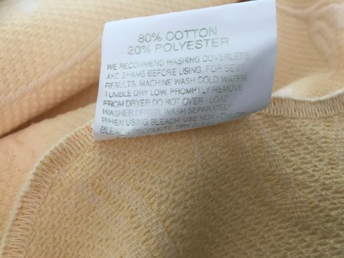 New MATELASSE Double BED COVERLET & 2 CASES Shams COLCHAS DOMINGOS yellow - Picture 7 of 7