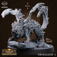 Manticore Grimalkin 1  Miniature Fits DND D&D Pathfinder War TableTop Game RPG