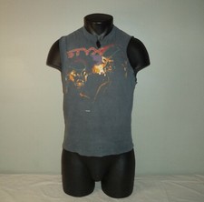 Vintage 1983 Styx Kilroy Was Here Black Shirt Adult Small Cut Torn Thrashed 80s
