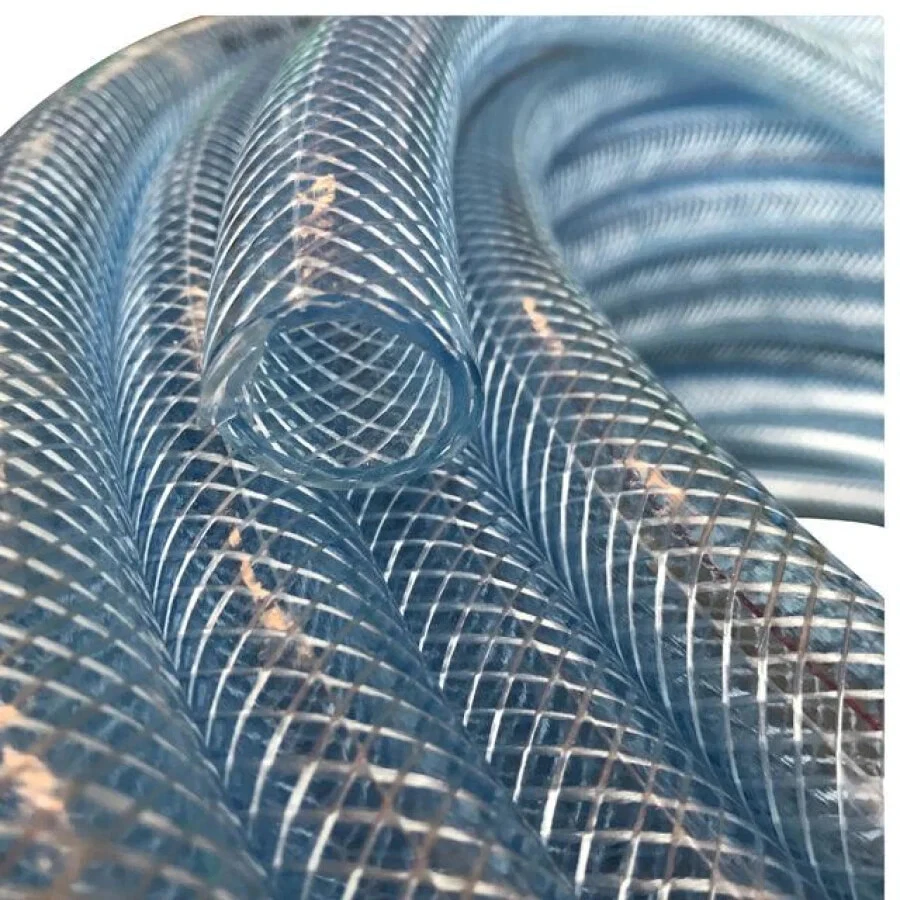 UNBRANDED//GENERIC Clear PVC Braided Hose Food Grade Fuel Oil Water Gases Air Reinfoeced Pipe Tube